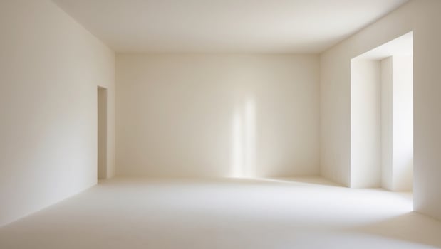 Empty room with white walls and light coming in photo