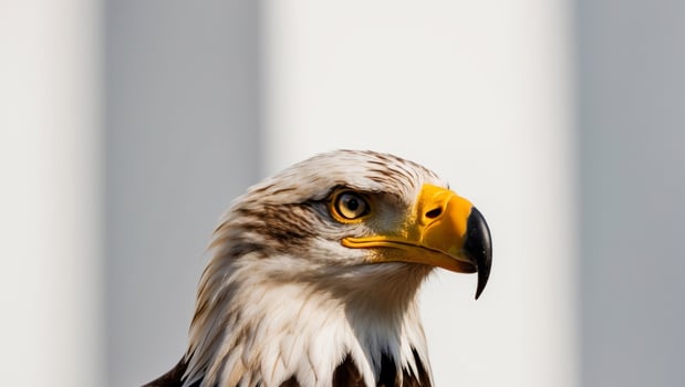 A bald eagle with a yellow beak photo