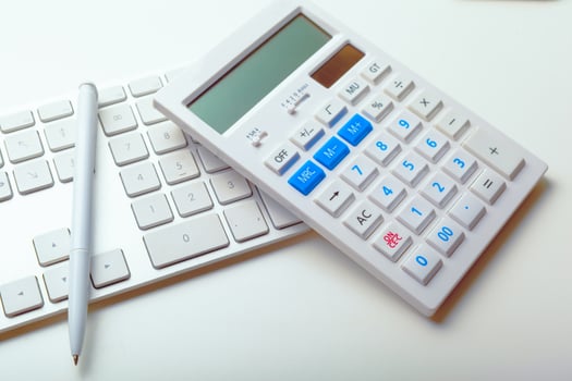 Close up image of computer office keyboard on a white background photo