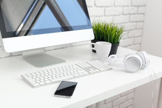 working table with computer photo