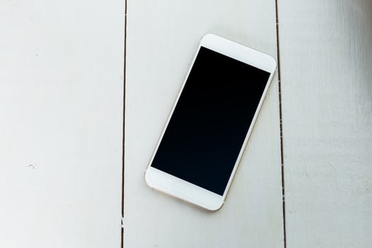 mobile, smartphone with black blank screen photo