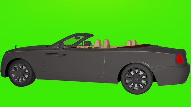 A 3d model of a black rolls royce convertible photo