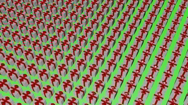 Many red people are standing in a line photo