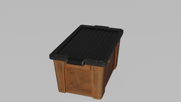 A small brown box with a black lid photo