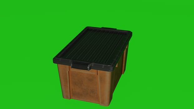 A trash can with a black lid on a green screen photo