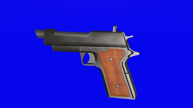 A gun on a blue background photo
