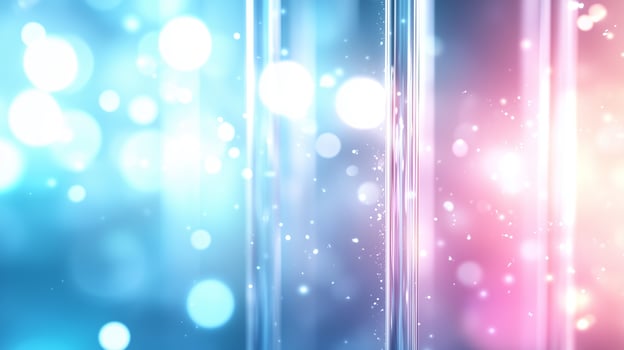 Bright and colorful abstract background featuring soft bokeh lights in blue and pink hues, creating dreamy and vibrant atmosphere. Perfect for various design projects photo