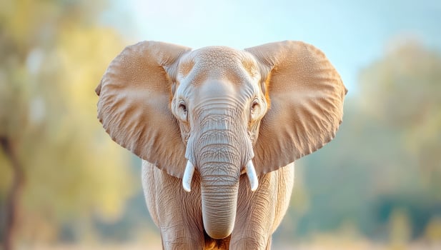 Elephant standing in the savanna. Wildlife of Africa photo