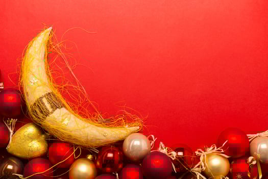 Xmas or new year composition with holiday decorations photo