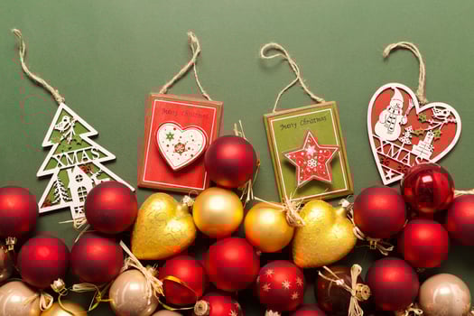 Xmas or new year composition with holiday decorations photo