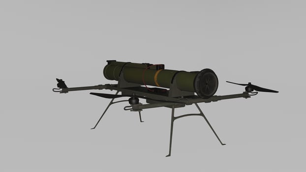 A 3d model of a small gun on a stand photo