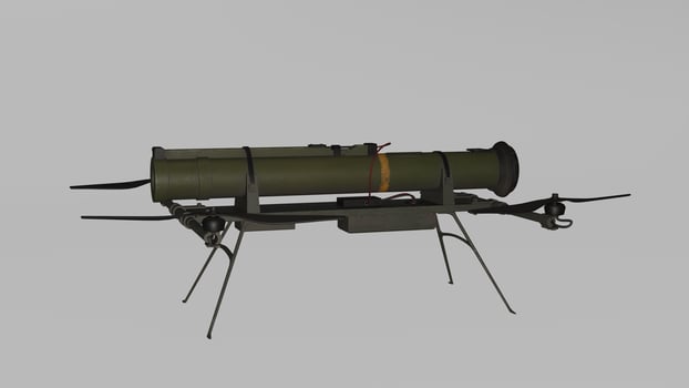 A 3d model of a gun on a stand photo