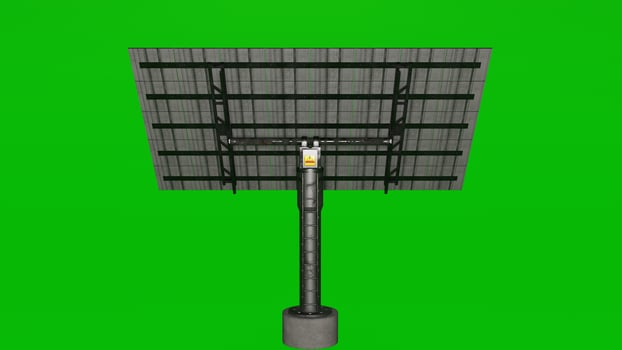 A solar panel on a green screen photo