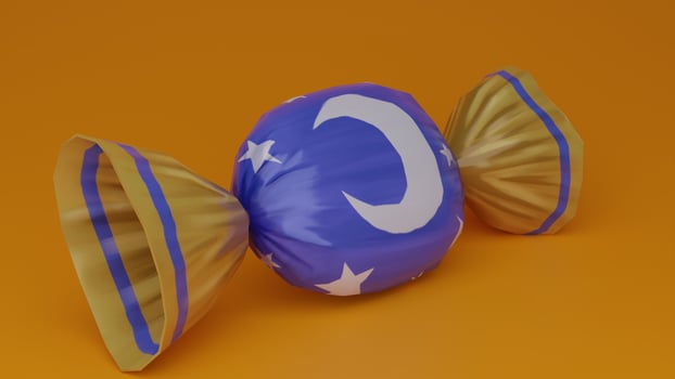 A candy with a moon on it photo