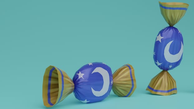 Three candy bars with stars and moon on them photo