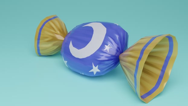 A candy with a moon on top of it photo