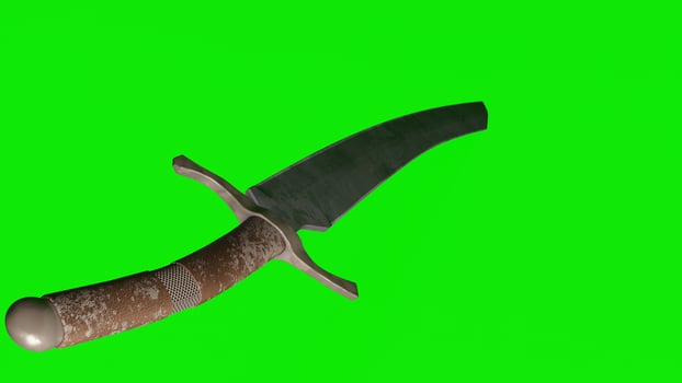 A knife on a green screen photo