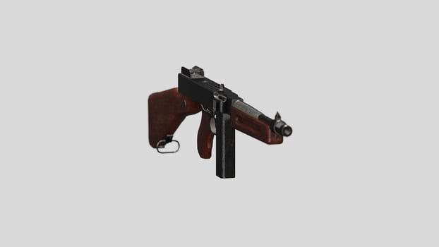 A gun on a white background with a black handle photo