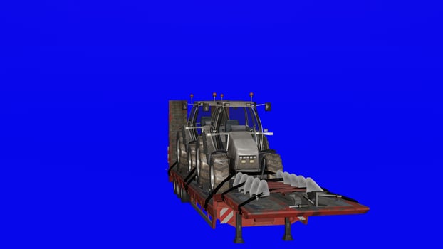 A tractor with a large blade on it photo