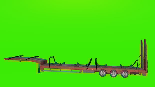 A flatbed trailer with a green background photo