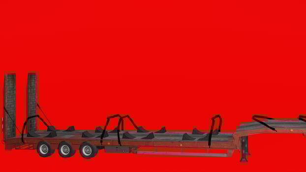 A trailer with a flatbed attached to it photo