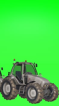 A tractor on a green screen photo