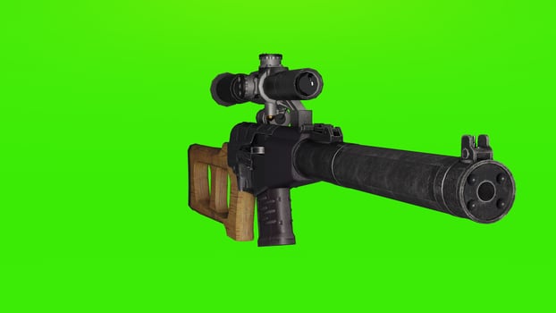 An ak - 47 with a green background photo