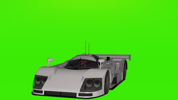 A racing car on a green screen photo