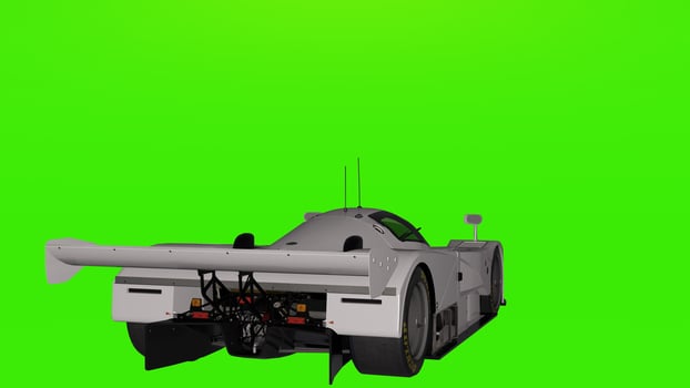 A racing car on a green screen photo