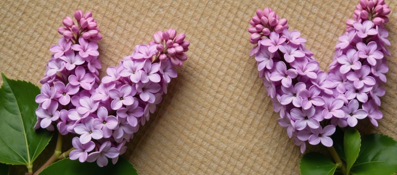 In a lush botanical garden purple lilacs bloom against a soft and intricately detailed backdrop photo
