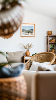 wicker chair a modern living room photo