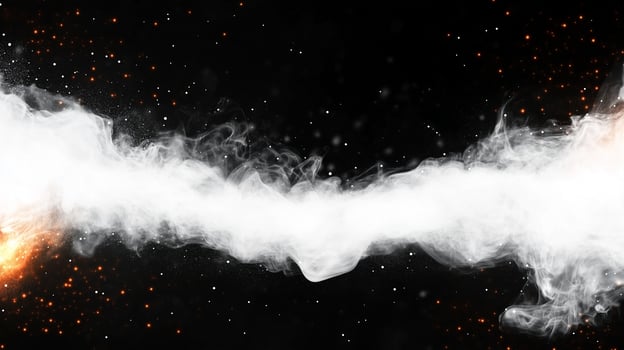 stunning visual of swirling smoke against dark background, with vibrant orange sparks adding dynamic touch. This captures essence of movement and energy in cosmic setting photo