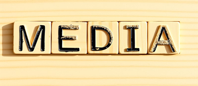 word formed with wooden letter tiles photo