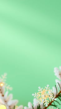 luminous snowflake ornament on a branch photo