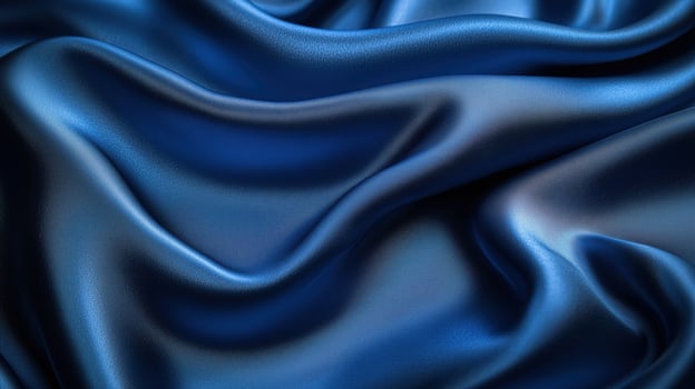 Elegant blue silk fabric with smooth texture, perfect for backgrounds or fashion designs. photo