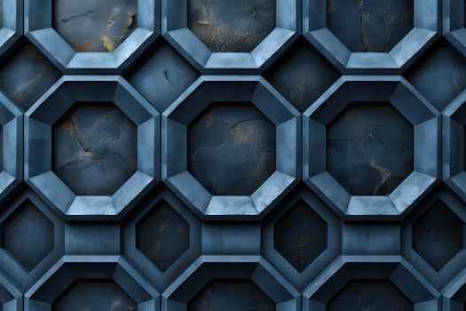 Geometric Hexagonal Pattern with Metallic Texture for Modern Design photo