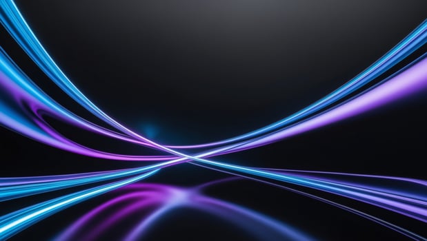 Abstract light lines on a black background photo