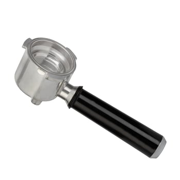 Stainless Steel Espresso Portafilter with Black Handle photo