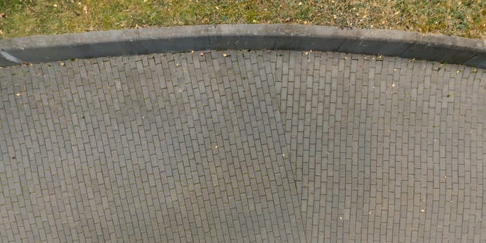 top view of surface of pedestrian path with paving slabs photo