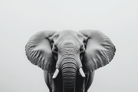 A majestic elephant stands alone, showcasing its powerful presence against a minimalist backdrop, evoking a sense of tranquility and strength in nature. photo