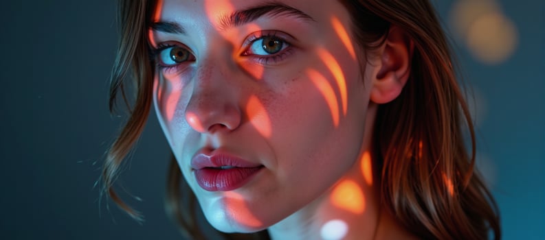 Vibrantlight wave portrait of serene Disney princesss face photo