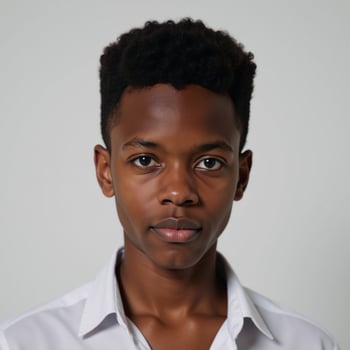 A stunning highdefinition portrait showcases an African American boy with simplicity and uniqueness in 4K resolution photo
