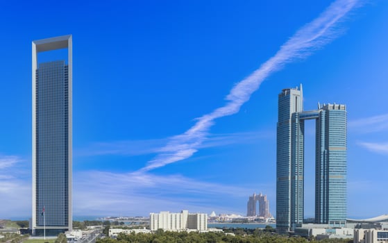 UAE, United Arab Emirates, Abu Dhabi downtown panorama and financial center skyline photo
