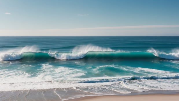 A large wave breaking on the beach photo