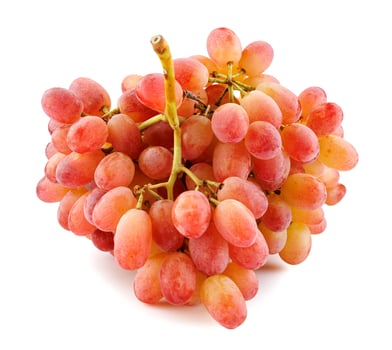 Juicy beautiful bunch of grapes isolated on white background. photo