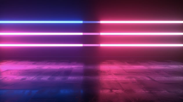 Abstract Neon Lights Background With Pink And Blue Fog photo