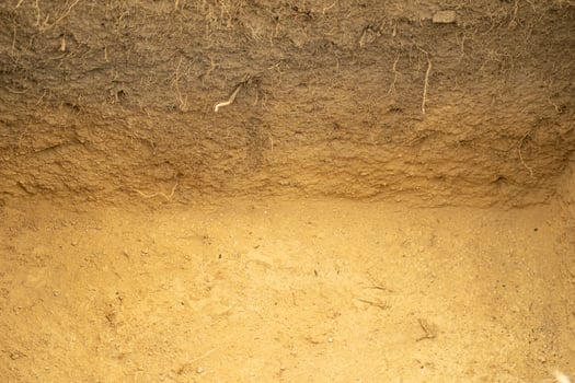 excavated soil in an archaeological excavation, archaeological and geological background. Stratigraphy concept photo