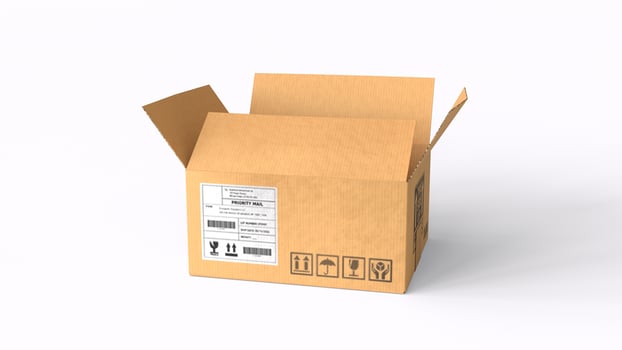 cardboard box with white background photo