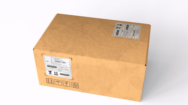 cardboard box with white background photo