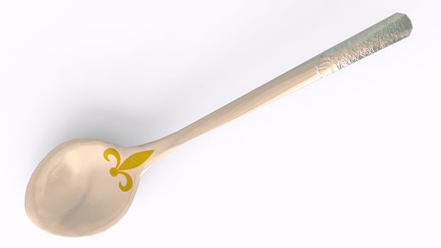 silver spoon with white background photo